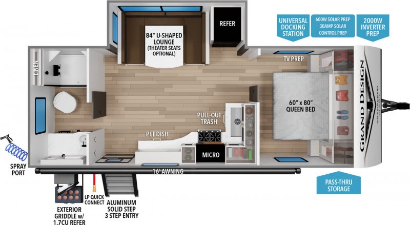 2026 GRAND DESIGN TRANSCEND 22RBX-SH Floorplan