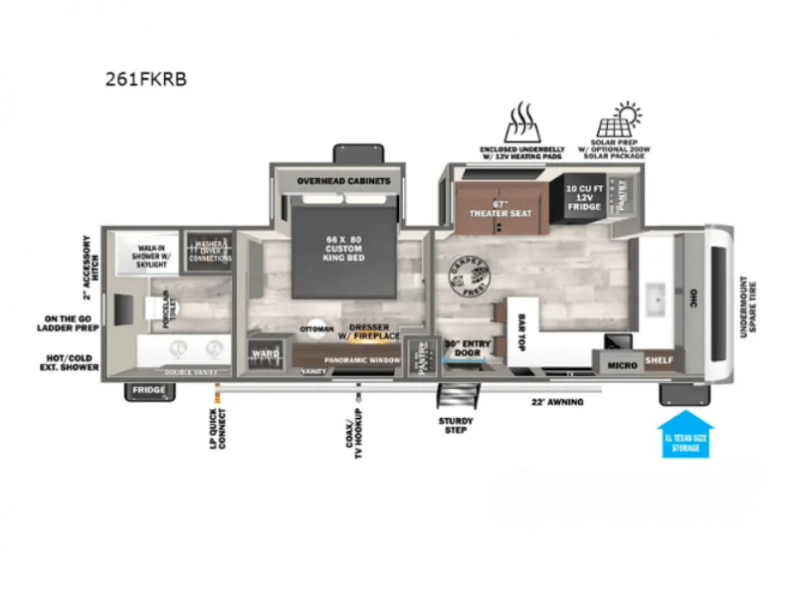 2025 FOREST RIVER SALEM 261FKRB Floorplan