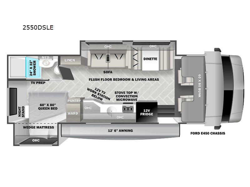 2025 FOREST RIVER SUNSEEKER 2550LE Floorplan