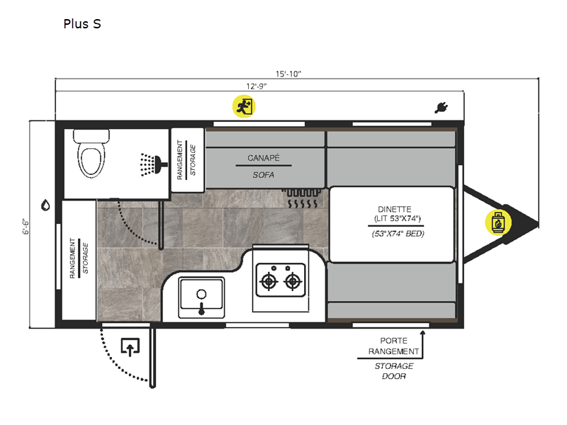 2018 ROULOTTES PROLITE INC PROLITE PLUS S Floorplan