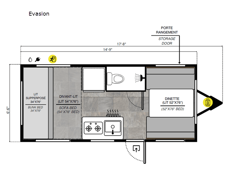 2026 ROULOTTES PROLITE INC PROLITE EVASION Floorplan