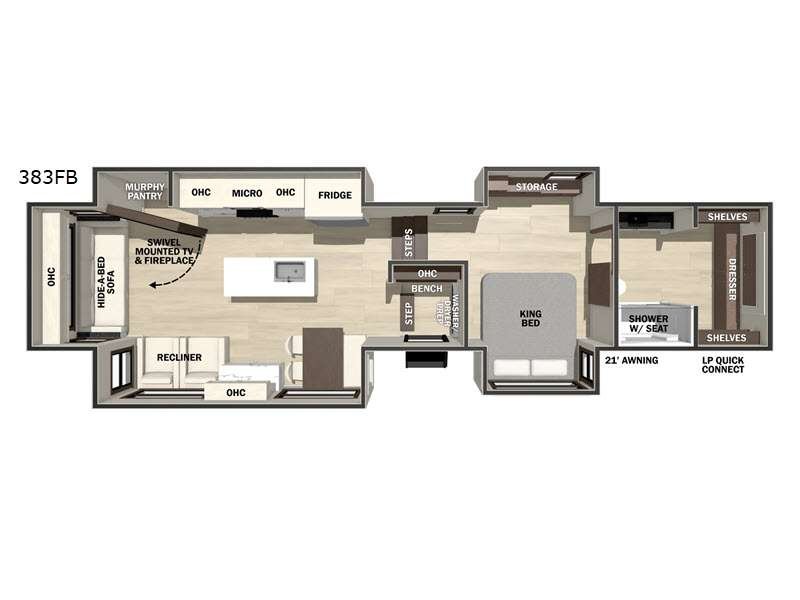 2026 FOREST RIVER CEDAR CREEK 383FB Floorplan
