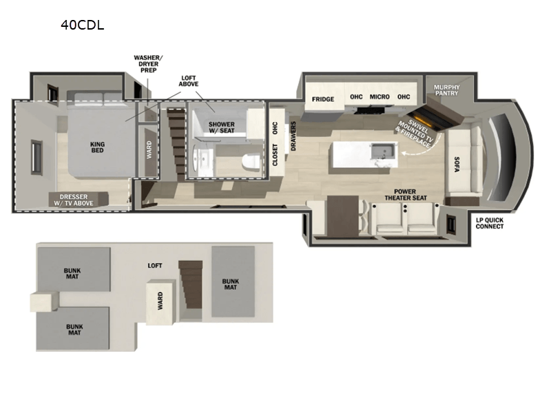 2026 FOREST RIVER CEDAR CK COTTAGE 40CDL Floorplan