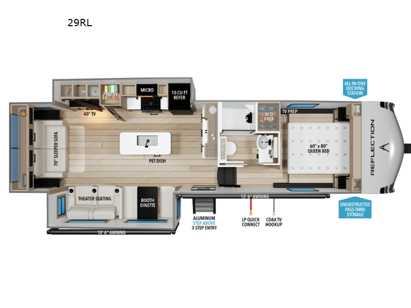 2027 GRAND DESIGN REFLECTION 100 29RL Floorplan