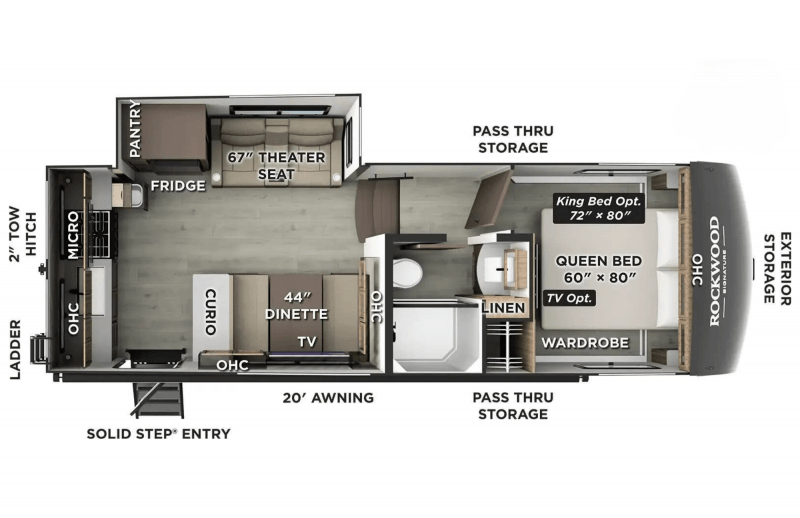 2026 FOREST RIVER ROCKWOOD ULTRALITE 282RK Floorplan