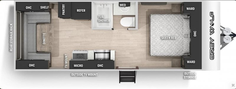 2025 FOREST RIVER GREY WOLF 20RDSE Floorplan