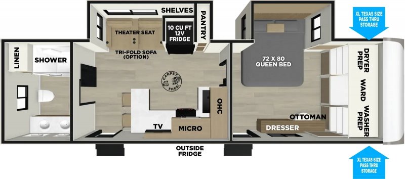 2025 FOREST RIVER SALEM 265BSRB Floorplan