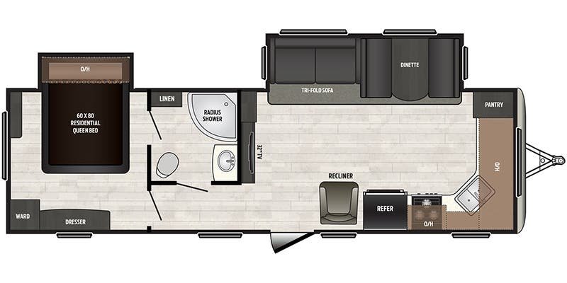 2019 KEYSTONE RV SPRINTER 29FK Floorplan