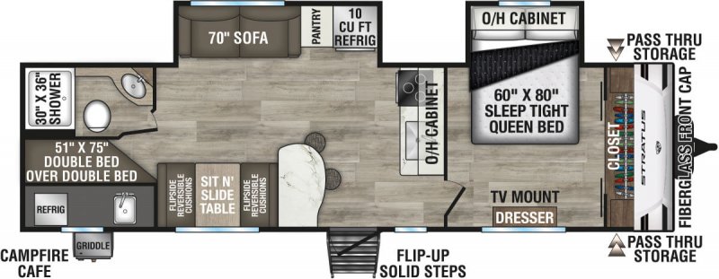 2026 VENTURE Stratus Ultra-Lite SR302VBH Floorplan