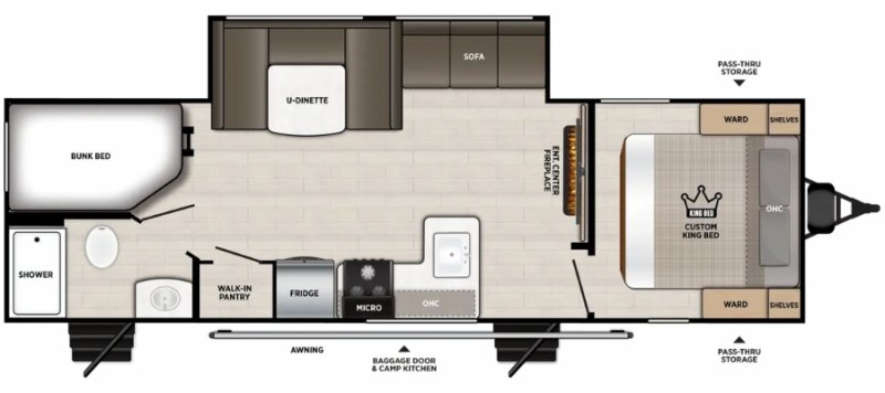 2018 FOREST RIVER Wildwood X-Lite 263BHXL Floorplan