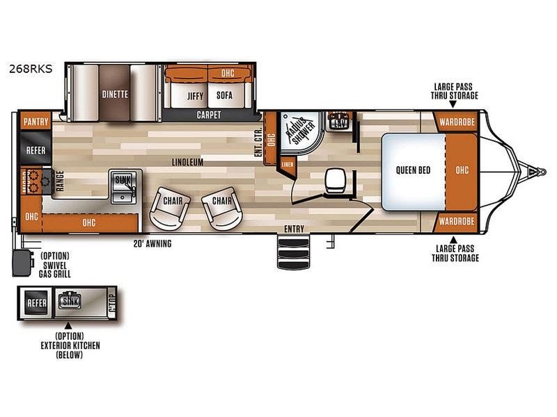 2018 FOREST RIVER VIBE 268RKS Floorplan