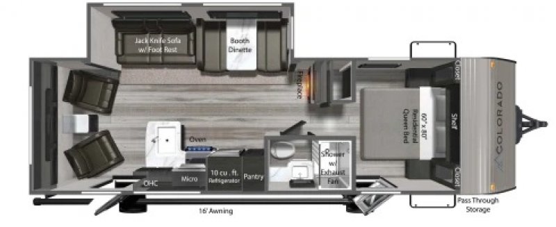 2024 DUTCHMEN Colorado 26RL Rear Living Floorplan
