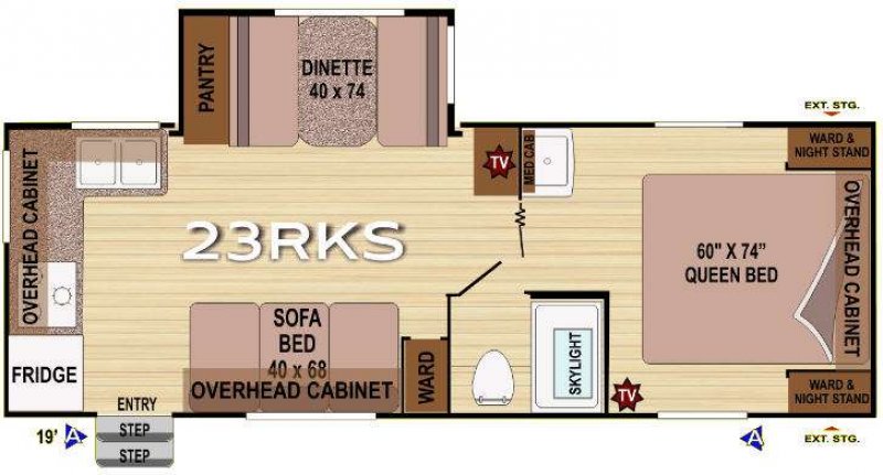 2013 OUTDOORS RV Creek Side 23RK Floorplan