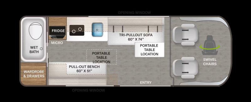 2025 THOR MOTOR COACH DAZZLE 20HB Class B Floorplan
