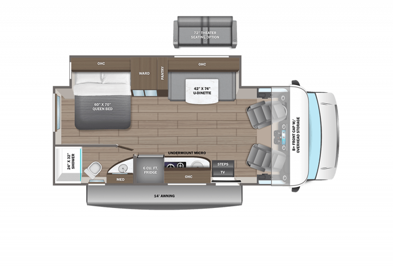 2024 ENTEGRA COACH Qwest 24L MBS Floorplan