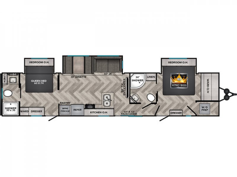 2026 CROSSROADS Zinger 390 DBD 2 Bedroom Floorplan
