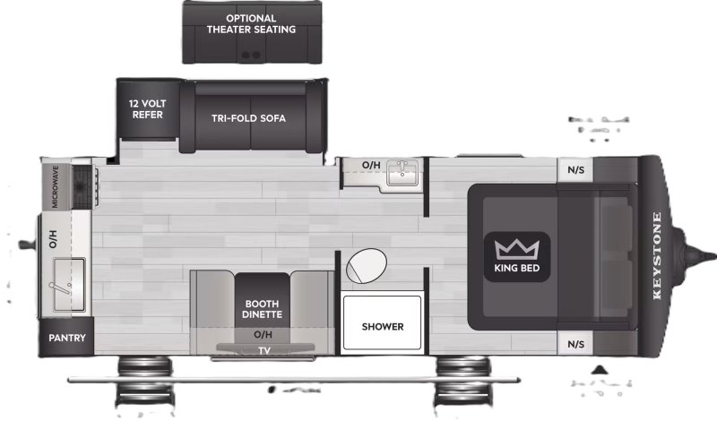 2027 KEYSTONE RV Cougar Western Elevation 22RK Floorplan