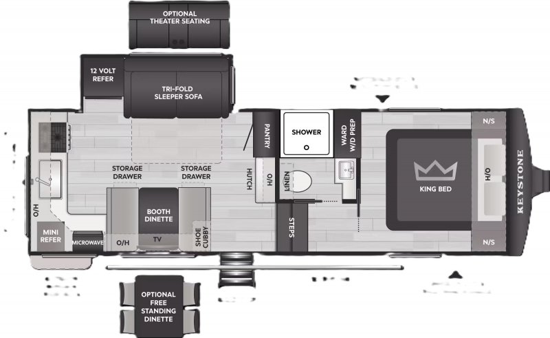 2027 KEYSTONE RV Cougar Half Ton Premium 23MLE Floorplan