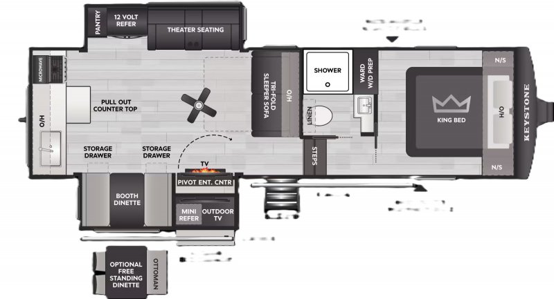 2027 KEYSTONE RV Cougar Half Ton Premium 26RK Floorplan