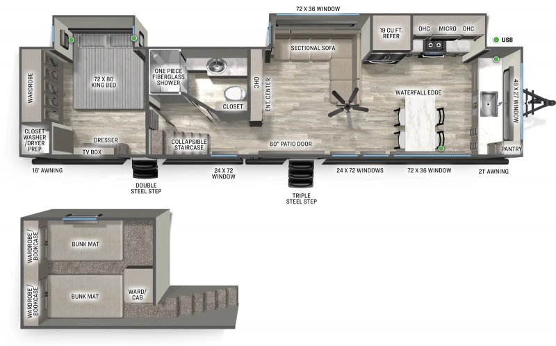 2026 FOREST RIVER Sierra 422FKL Floorplan