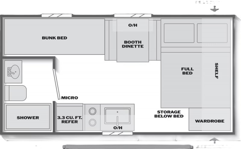 2027 KEYSTONE Hideout 161BH BUNKS Floorplan