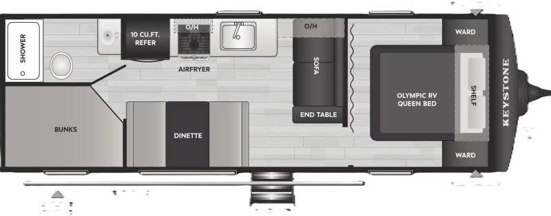 2026 KEYSTONE Hideout 230BH BUNKS Floorplan