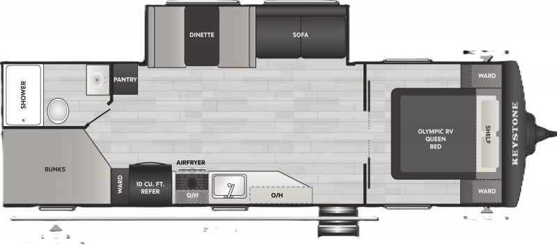 2027 KEYSTONE Hideout 262BH Bunks Floorplan