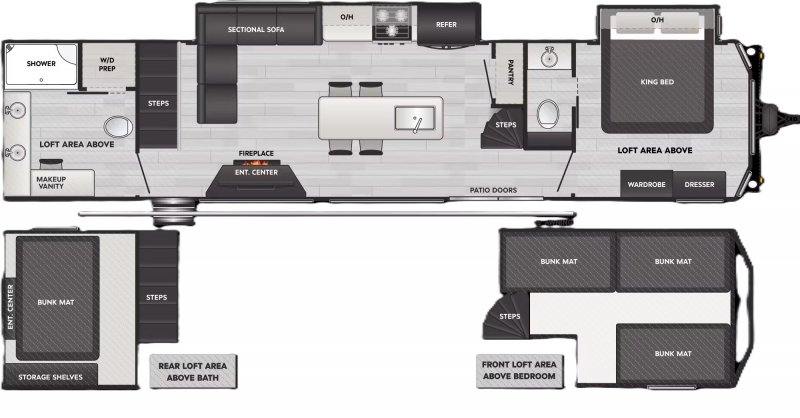 2025 KEYSTONE RV Retreat 391HBDL Double loft Floorplan