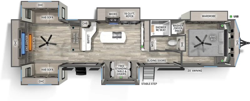 2025 FOREST RIVER Sierra 403RD Floorplan