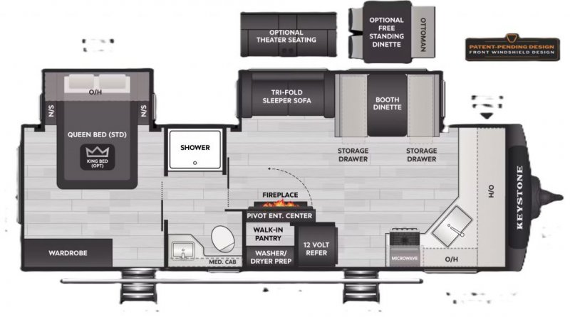 2027 KEYSTONE RV Cougar Western Elevation 25FK
