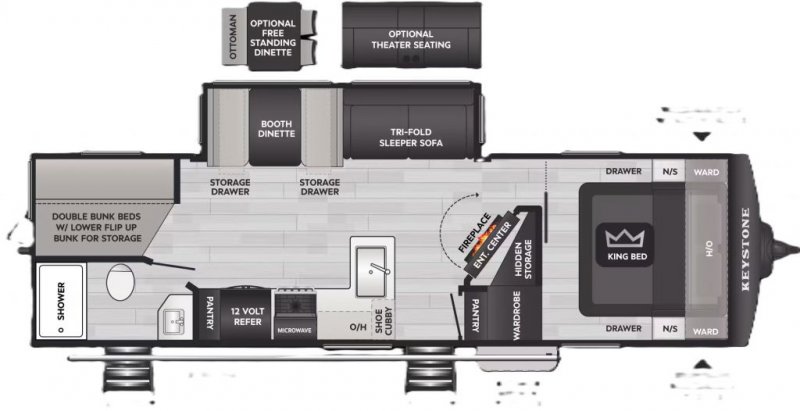 2027 KEYSTONE RV Cougar Western Elevation 28BH