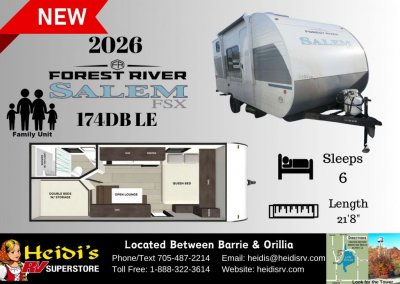 2026 SALEM FSX 174DB LE (DBL/DBL BUNKS)