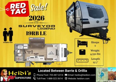 2026 SURVEYOR LEGEND 19RBLE (REAR BATH*)