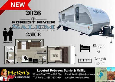 2026 SALEM CRUISE LITE 25ICE (REAR BATH, OUT. FRIDGE*)