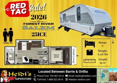 2026 SALEM CRUISE LITE 25ICE (REAR BATH, OUT. FRIDGE*)