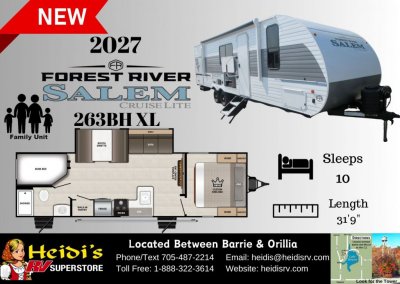 2027 SALEM CRUISE LITE 263BH XL (DBL/DBL BUNKS, OUT. KITCHEN)