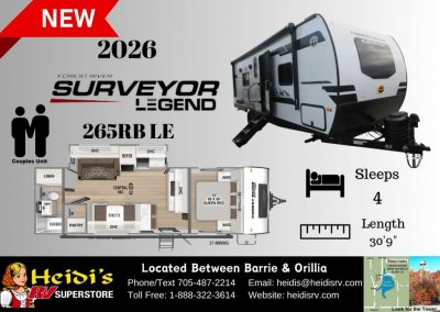 2026 SURVEYOR LEGEND 265RBLE (REAR BATH*)
