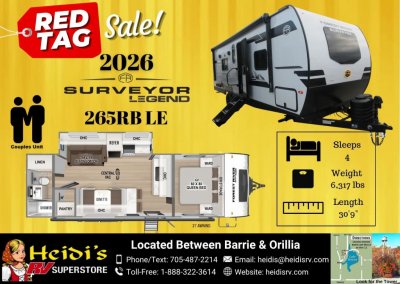 2026 SURVEYOR LEGEND 265RBLE (REAR BATH*)