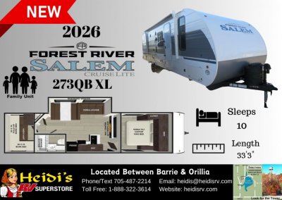 2026 SALEM CRUISE LITE 273QB XL (QUAD BUNKS, OUT. KITCHEN)