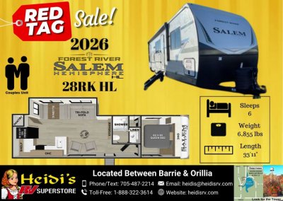 2026 SALEM HEMISPHERE 28RKHL (REAR KITCHEN*)