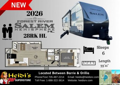 2026 SALEM HEMISPHERE 28RKHL (REAR KITCHEN*)