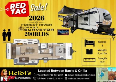 2026 SURVEYOR GRAND 290RLDS (ISLAND KITCHEN, REAR LIVING*)