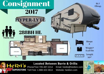 2017 SALEM HEMISPHERE 288BH HL (DBL/DBL BUNKS)