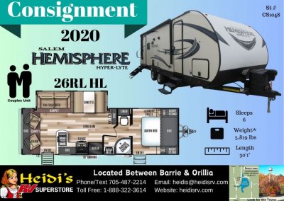 2020 SALEM HEMISPHERE 26RL HL (REAR LIVING*)