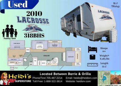 2010 LACROSSE 318BHS (TRIPLE BUNKS, OUTSIDE KITCHEN)