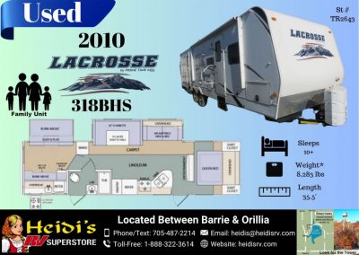 2010 LACROSSE 318BHS (TRIPLE BUNKS, OUTSIDE KITCHEN)
