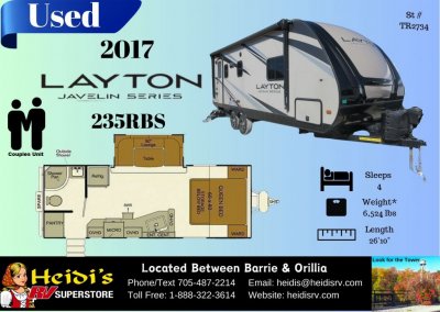 2017 LAYTON JAVELIN SERIES 235RBS (REAR BATH*)