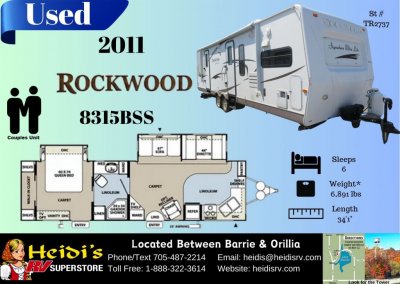 2011 ROCKWOOD SIGNATURE ULTRA LITE 8315BSS (FRONT KITCHEN*)