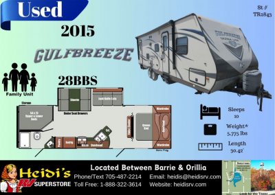 2015 GULFBREEZE 28BBS (DBL/DBL BUNKS)