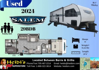 2024 SALEM 29BDB (DBL/DBL BUNKS, 1 + 1/2 BATH, OUT. KITCH)